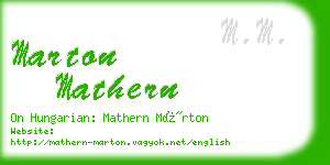 marton mathern business card